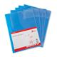 5 Star Office Document Folder Task File Semi-rigid Clear Pocket Front Cover A4 Blue [Pack 5]