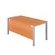 1800X600 Goal Post Rectangular Desk Beech-Silver Ref GP1860RECBESV