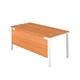 1400X600 Goal Post Rectangular Desk Beech-White Ref GP1460RECBEWH