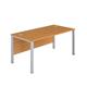 1800X600 Goal Post Rectangular Desk Nova Oak-Silver Ref GP1860RECNOSV