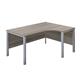 1800X1200 Goal Post Right Hand Radial Desk Grey Oak-Silver Ref GP1812RHRADGOSV
