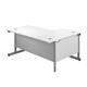 1200X1200 Single Upright Left Hand Radial Desk White-Silver Ref SU1212LHRADWHSV