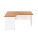 1200X1200 Panel Left Hand Radial Desk Nova Oak-White Ref PP1212LHRADNOWH