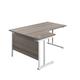 1200X1200 Twin Upright Left Hand Radial Desk Grey Oak-White Ref TWU1212LHRADGOWH