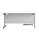 1200X1200 Single Upright Left Hand Radial Desk White-Silver Ref SU1212LHRADWHSV