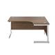 1400X1200 Single Upright Right Hand Radial Desk Dark Walnut-White Ref SU1412RHRADDWWH