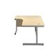 1400X1200 Single Upright Left Hand Radial Desk Maple-Silver Ref SU1412LHRADMASV