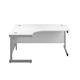 1200X1200 Single Upright Left Hand Radial Desk White-Silver Ref SU1212LHRADWHSV
