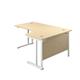 1400X1200 Twin Upright Right Hand Radial Desk Maple-White Ref TWU1412RHRADMAWH