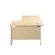 1400X1200 Twin Upright Right Hand Radial Desk Maple-White Ref TWU1412RHRADMAWH
