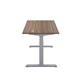 Economy Sit Stand Desk 1600 X 800 Dark Walnut-Silver Ref ECSS1680CPDWSV