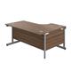 1200X1200 Single Upright Left Hand Radial Desk Dark Walnut-Silver Ref SU1212LHRADDWSV