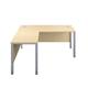 1600X800 Goal Post Left Hand Return Desk Maple-Silver Ref GP1680LHRETMASV