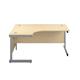 1400X1200 Single Upright Left Hand Radial Desk Maple-Silver Ref SU1412LHRADMASV