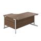 1400X1200 Single Upright Right Hand Radial Desk Dark Walnut-White Ref SU1412RHRADDWWH