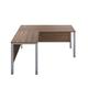 1600X800 Goal Post Left Hand Return Desk Dark Walnut-Silver Ref GP1680LHRETDWSV