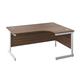1400X1200 Single Upright Right Hand Radial Desk Dark Walnut-White Ref SU1412RHRADDWWH