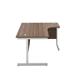 1400X1200 Single Upright Right Hand Radial Desk Dark Walnut-White Ref SU1412RHRADDWWH