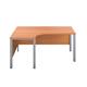 1800X1200 Goal Post Left Hand Radial Desk Beech-Silver Ref GP1812LHRADBESV