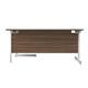 1400X1200 Single Upright Right Hand Radial Desk Dark Walnut-White Ref SU1412RHRADDWWH