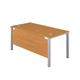 1600X600 Goal Post Rectangular Desk Nova Oak-Silver Ref GP1660RECNOSV
