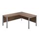 1600X800 Goal Post Left Hand Return Desk Dark Walnut-Silver Ref GP1680LHRETDWSV