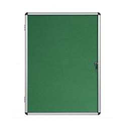 Bi-Office Enclore Green Felt Lockable Noticeboard 20xA4