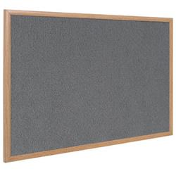 Earth Executive Felt Noticeboard 120x90cm Grey Oak MDF Frame FB1442239