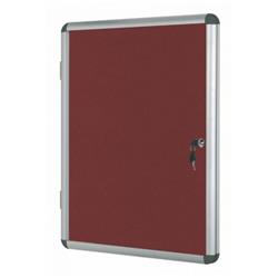 Bi-Office Enclore Burgundy Felt Lockable Noticeboard 9xA4