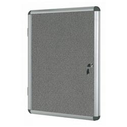 Bi-Office Enclore Grey Felt Lockable Noticeboard 20xA4