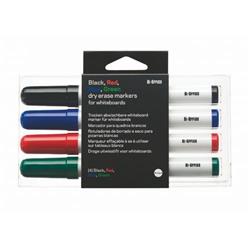 Bi-Office Drywipe Markers Assorted Colours (Pack of 4) PE1306