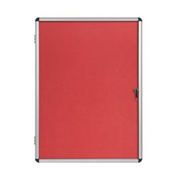 Bi-Office Enclore Red Felt Lockable Noticeboard 9xA4