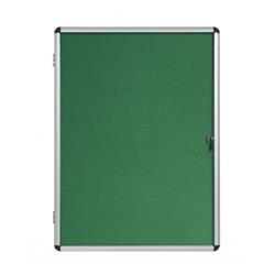 Bi-Office Enclore Green Felt Lockable Noticeboard 9xA4