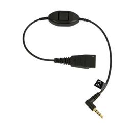 Jabra Quick Disconnect (QD) to 3.5mm Jack Cable with Answer/End Button for Smartphones 8800-00-103