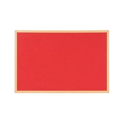 Bi-Office Earth Red Felt Notice Board, Executive Oak MDF frame, 120 x 120 cm
