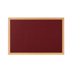 Bi-Office Earth Burgundy Felt Notice Board,  Prime Oak MDF frame, 120 x 90 cm