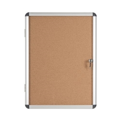 Bi-Office Earth Enclore  Lockable Board, Cork Surface , Aluminium Frame, 50 x 67,4 cm (4xA4)