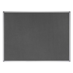 Bi-Office Earth Grey Felt Notice Board,  Aluminium Frame, 120 x 90 cm