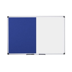 Bi-Office Maya Combination Board, Blue Felt and Non-magnetic surface, Aluminium Frame, 180 x 120 cm