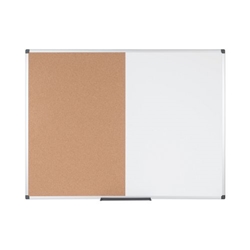 Bi-Office Maya Combination Board, Cork and Non-magnetic surface, Aluminium Frame, 120 x 90 cm