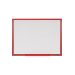Bi-Office Whiteboard, Non-magnetic surface, Red Maya Plastic Frame 180 x 120 cm
