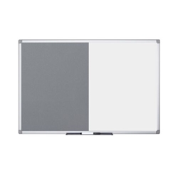Bi-Office Maya Combination Board, Grey Felt and Magnetic, Aluminium Frame, 120 x 90 cm