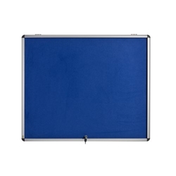 Bi-Office Enclore Fire Retardant Lockable Board, Top Hinged, Blue Textile Surface, Aluminium Frame, 92,4 x 65,3 cm (8xA4)