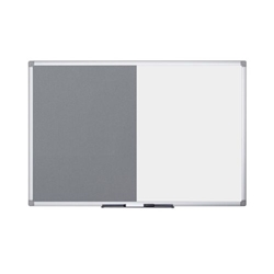 Bi-Office Maya Combination Board, Grey Felt and Non-magnetic surface, Aluminium Frame, 180 x 120 cm