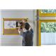 Bi-Office Ultrabrite Cork Notice Board, Yellow Aluminium Frame, 90x60cm