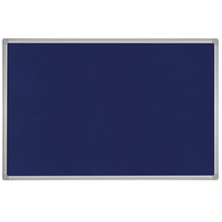 Bi-Office Blue Felt Notice Board, Maya Grey Plastic frame , 240 x 120 cm