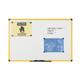 Bi-Office Ultrabrite Whiteboard, Lacquered Steel magnetic surface, yellow Maya aluminium frame 90 x 60 cm