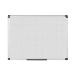 Bi-Office Maya Gridded Whiteboard, Magnetic surface, Aluminium Frame, 180 x 120 cm