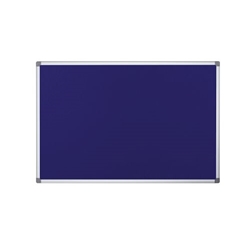 Bi-Office Maya Blue Felt Notice Board, for wall flipping system,  Aluminium Frame, 90 x 60 cm