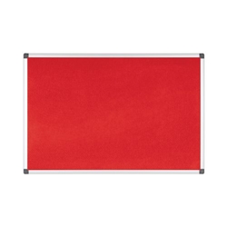 Bi-Office Maya Notice Board, Red Felt, Aluminium Frame, 120 x 120 cm